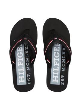 Tongs Tommy Hilfiger Corporate noires pour homme