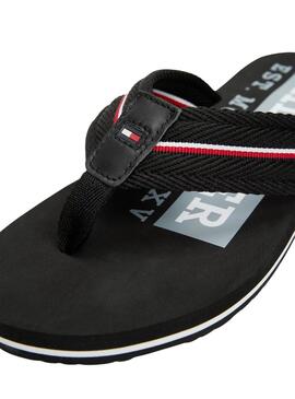 Tongs Tommy Hilfiger Corporate noires pour homme