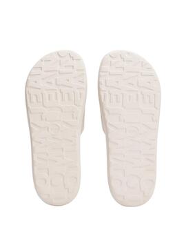 Sandales Tommy Jeans Chunky Pool blanches pour femmes.