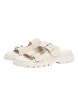 Sandales Tommy Jeans Double Strap blanc pour femme