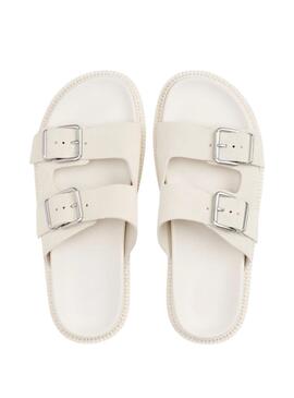 Sandales Tommy Jeans Double Strap blanc pour femme