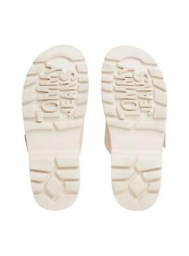 Sandales Tommy Jeans Double Strap blanc pour femme