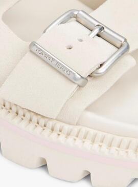 Sandales Tommy Jeans Double Strap blanc pour femme