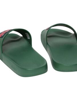 Mules Tommy Jeans Pool Slide vertes pour homme