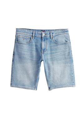 Bermudes Tommy Jeans Scanton en denim clair pour homme.