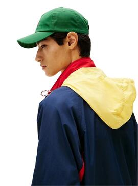  Jacket Tommy Jeans Color Block bleue marine pour homme.
