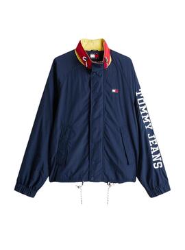  Jacket Tommy Jeans Color Block bleue marine pour homme.
