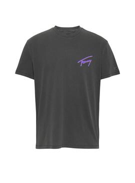 T-shirt Tommy Jeans anthracite délavé pour homme.