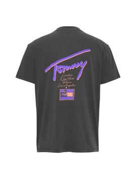 T-shirt Tommy Jeans anthracite délavé pour homme.