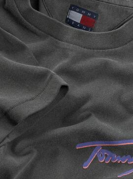 T-shirt Tommy Jeans anthracite délavé pour homme.