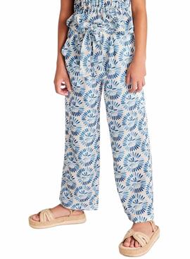 Pantalon Mayoral long imprimé bleu pour fille