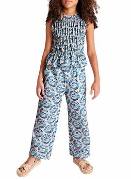 Pantalon Mayoral long imprimé bleu pour fille