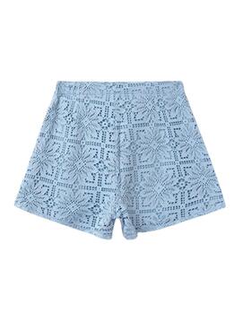Short en dentelle bleu Mayoral pour fille.