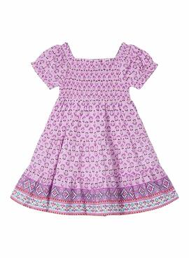 Robe Mayoral imprimée en nid d'abeille pour fille.