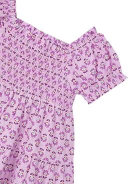 Robe Mayoral imprimée en nid d'abeille pour fille.