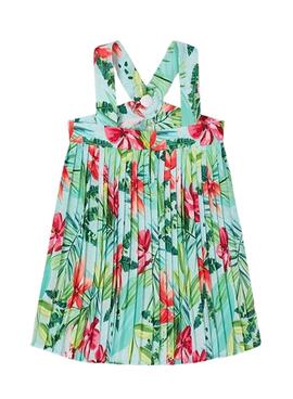Robe plissée imprimée tropical pour fille Mayoral