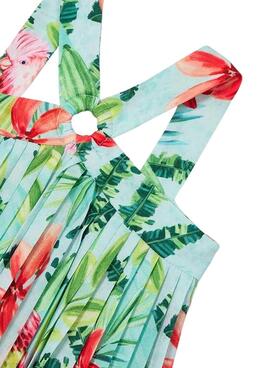 Robe plissée imprimée tropical pour fille Mayoral
