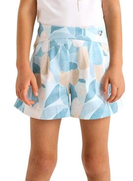 Jupe-culotte Mayoral  imprimée bleue  pour fille.