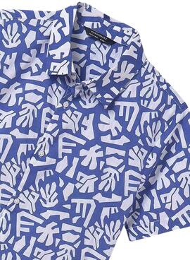 Chemise Mayoral imprimée bleue pour garçon