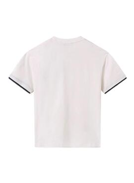 T-shirt Mayoral blanche avec des contrastes pour garçon