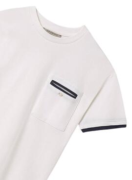 T-shirt Mayoral blanche avec des contrastes pour garçon