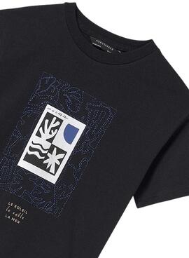 T-shirt Mayoral imprimée côte noir pour garçon