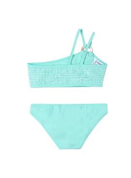 Maillot Mayoral volants turquoise pour fille   .