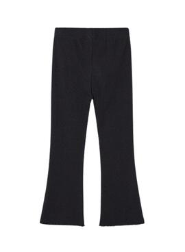 Pantalon moulant Mayoral noir à côtes évasé pour fille