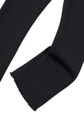 Pantalon moulant Mayoral noir à côtes évasé pour fille