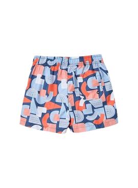 Maillot Mayoral imprimé bleu et corail pour garçon