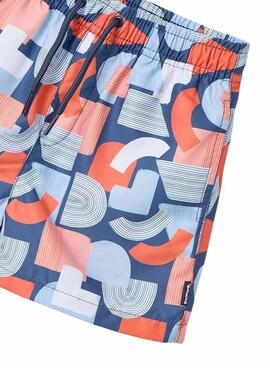 Maillot Mayoral imprimé bleu et corail pour garçon