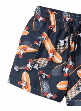 Maillot de bain imprimé skater gris pour garçon Mayoral