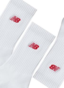 Chaussettes New Balance logo blanc pour enfants.