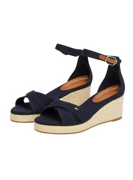 Sandales Tommy Hilfiger Flag Criss marine pour femme