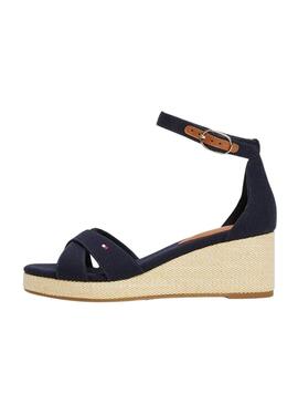 Sandales Tommy Hilfiger Flag Criss marine pour femme
