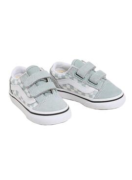 Chaussures Vans Old Skool Checkerboard turquoise
