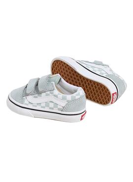 Chaussures Vans Old Skool Checkerboard turquoise