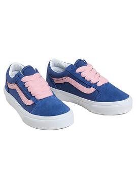 Chaussures Vans Old Skool bleu et rose