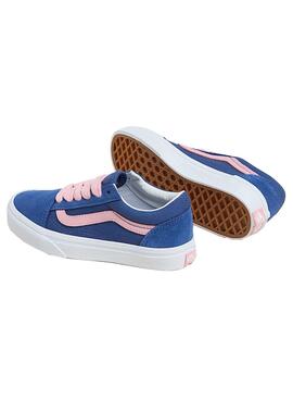 Chaussures Vans Old Skool bleu et rose