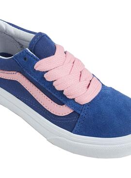 Chaussures Vans Old Skool bleu et rose