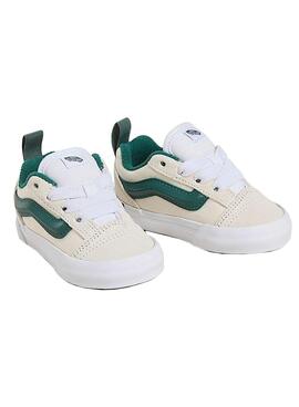 Chaussures Vans Knu Skool en beige et vert pour bébé