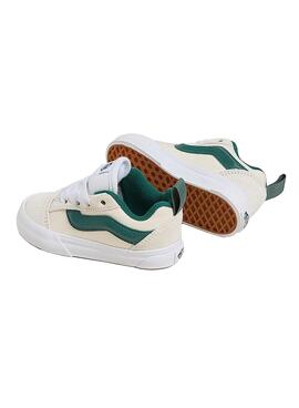 Chaussures Vans Knu Skool en beige et vert pour bébé