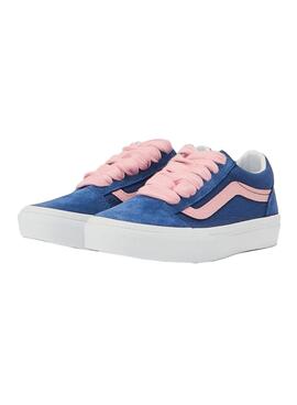 Chaussures Vans Old Skool bleues et roses pour adolescents