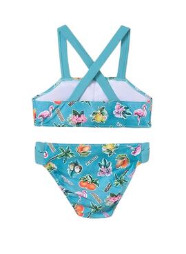 Bikini Mayoral imprimé turquoise pour fille