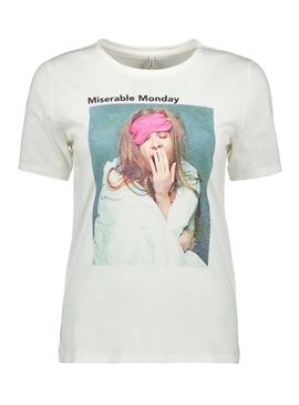 T-Shirt Only Jour de la semaine Blanc Pour Femme