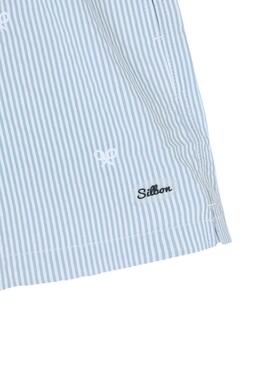 Maillot de bain Silbon à rayures bleues pour homme