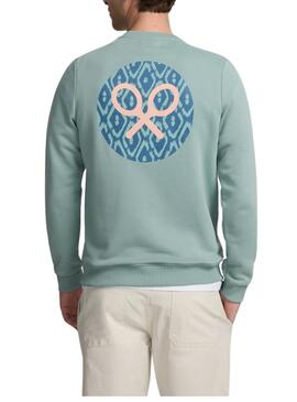 Sweatshirt Silbon Cercle turquoise pour homme