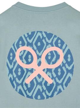 Sweatshirt Silbon Cercle turquoise pour homme