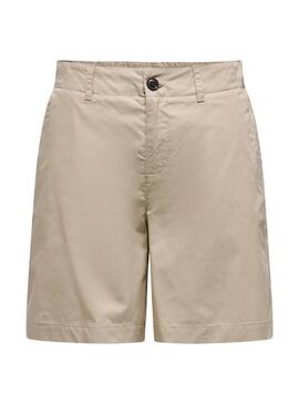 Bermuda Only Zora taille mi-haute bronzée pour femme