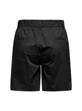 Bermuda Only Zora taille haute noire pour femme.
